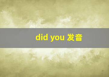 did you 发音